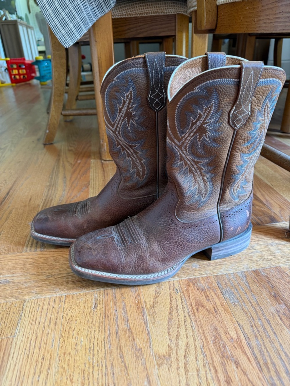 Ariat Brown Embroidered Western Leather Boots